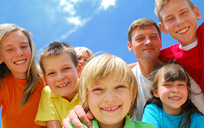 Group of kids smiling together